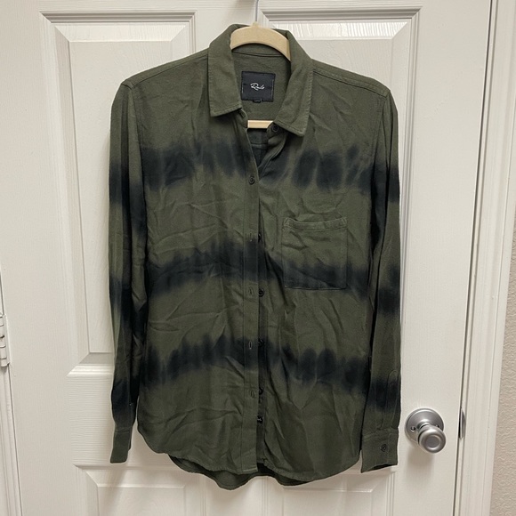 Rails Hunter Button Down in Olive Black Waves - Picture 1 of 10